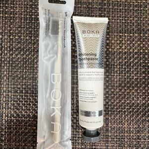 BOKA Whitening Toothpaste - Refresh Mint, 4oz + white toothbrush
